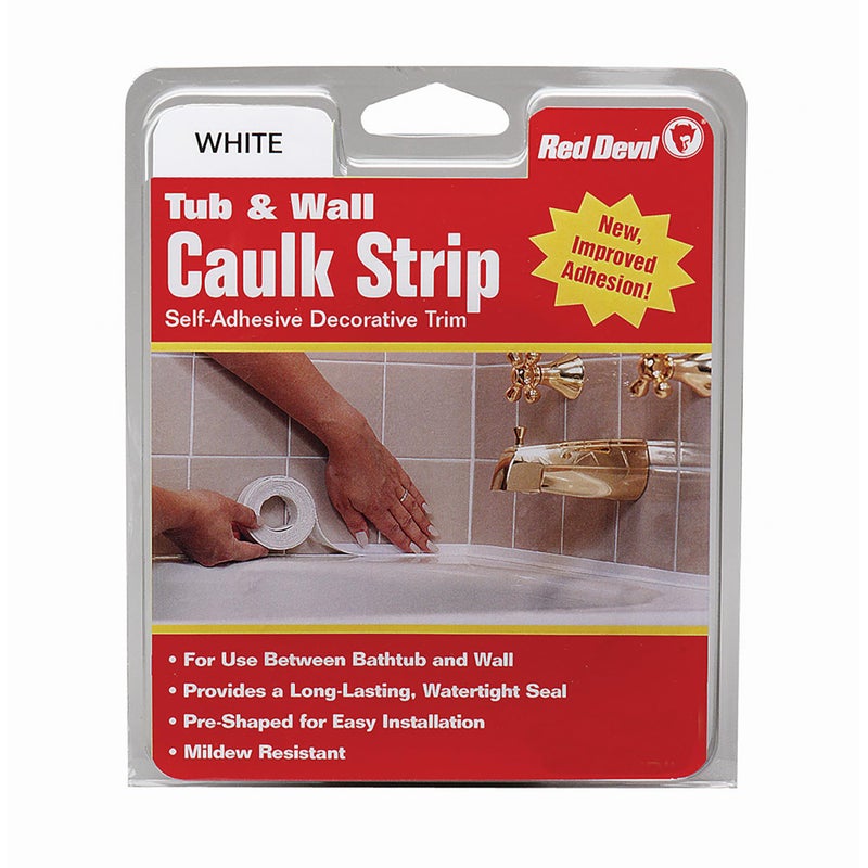 Red Devil 0151 (Wide) 1-5/8 in. x 11 ft. Tub & Wall Caulk Strip, 1-5/8"" x 11', White - Image 1